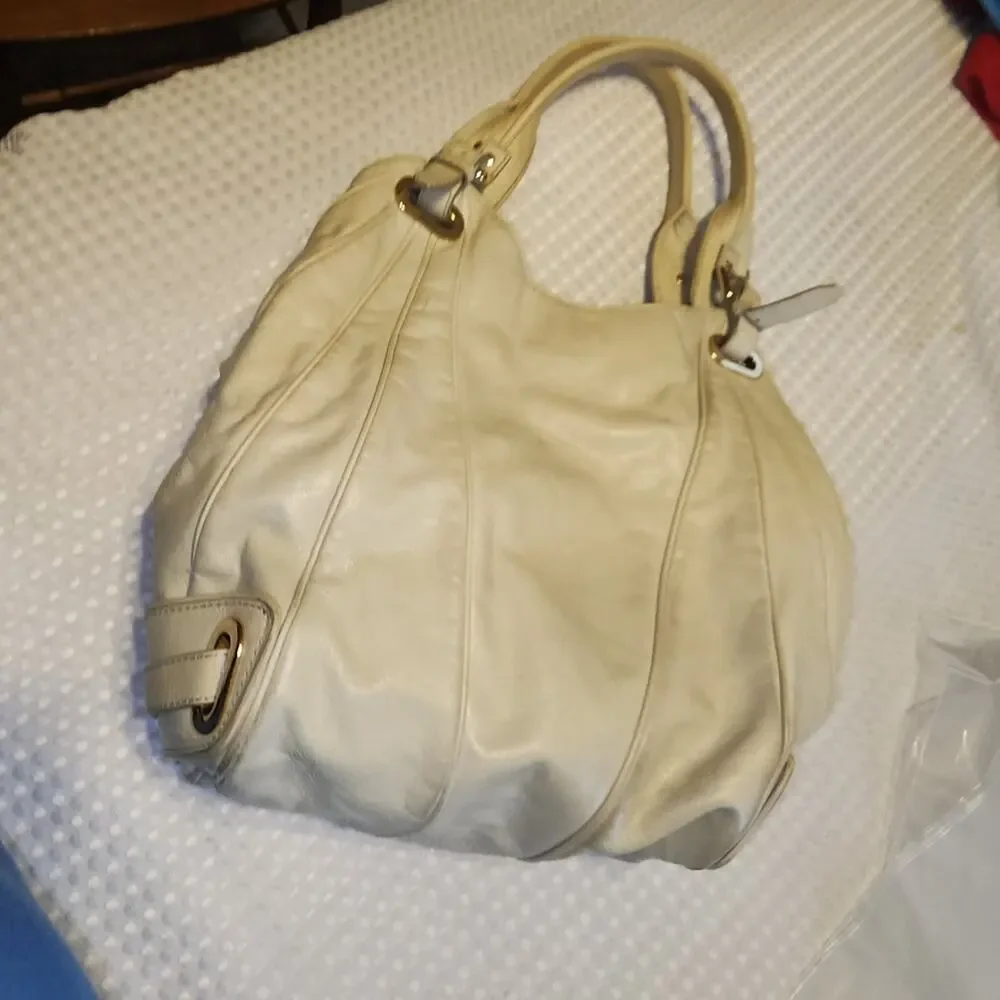 KOOBA EUC WOMEN'S CREAM LEATHER SHOULDER HOBO BAG